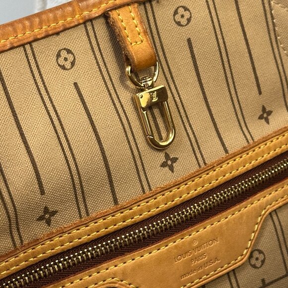 AUTHENTIC LOUIS VUITTON Monogram Neverfull MM LV Tote Bag Brown - Picture 11 of 12